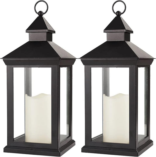Black Lanterns with LED Candles
